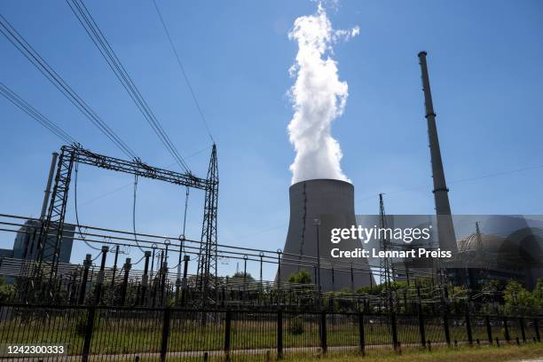 The Isar nuclear power plant is pictured on August 4, 2022 in Essenbach, Germany. The leader of the German Christian Democrats , Friedrich Merz, and...