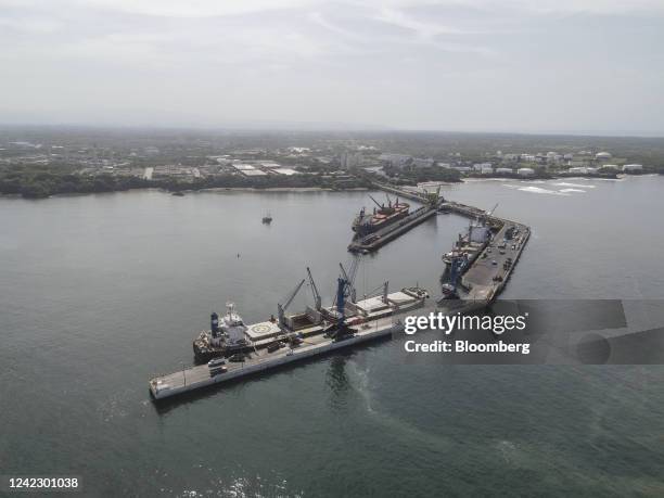 The Port of Acajulta in Acajutla, El Salvador, on Wednesday, Aug. 3, 2022. El Salvador's GDP rose 2.37% year-over-year in the first quarter,...