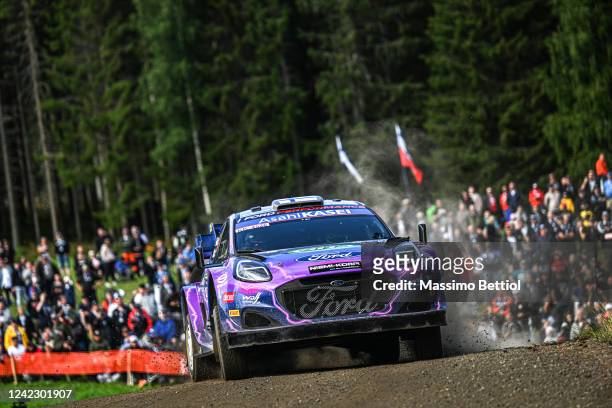 Jari Huttunen of Finland and Mikko Lukka of Finland are competing with their M-Sport Ford WRT Ford Puma Rally1 Hybrid during Day One of the FIA World...