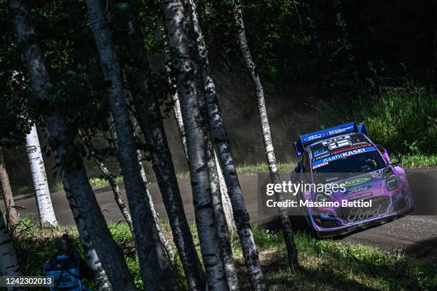 Jari Huttunen of Finland and Mikko Lukka of Finland are competing with their M-Sport Ford WRT Ford Puma Rally1 Hybrid during Day One of the FIA World...