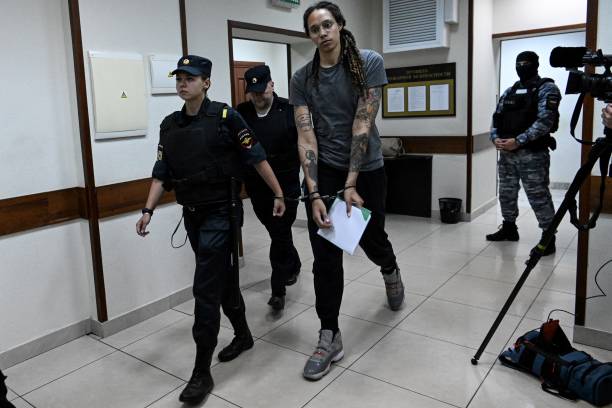 Women's National Basketball Association basketball player Brittney Griner, who was detained at Moscow's Sheremetyevo airport and later charged with...