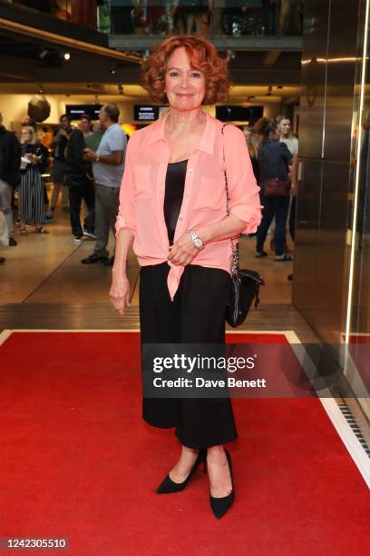 Francesca Annis attends the press night performance of "South Pacific" at Sadlers Wells Theatre on August 4, 2022 in London, England.