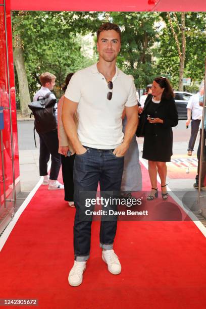 Richard Fleeshman attends the press night performance of "South Pacific" at Sadlers Wells Theatre on August 4, 2022 in London, England.