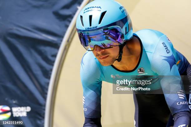 Davide from Italy of Astana Qazaqstan team competes during the 6th day of the 79. Tour de Pologne UCI World Tour in Nowy Targ, Poland on August 4,...