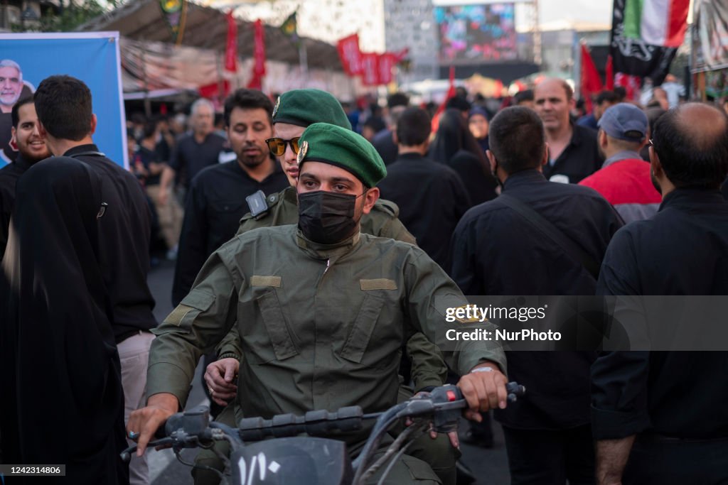 Member Rasool Members of the IRGCs Mohammad Rasool Allah division ride motorcycle ...