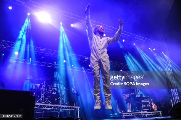Sam Ryder performs his Eurovision song Spaceman at Tramlines Festival in Sheffield.