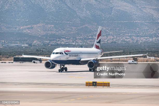 British Airways Airbus A320 aircraft as seen taxiing for departure to London Gatwick Airport LGW from the Greek capital, Athens International Airport...