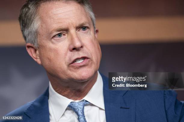 Senator Roger Marshall, a Republican from Kansas, speaks during a news conference in Washington, D.C., US, on Friday, Aug. 5, 2022. Democrats agreed...