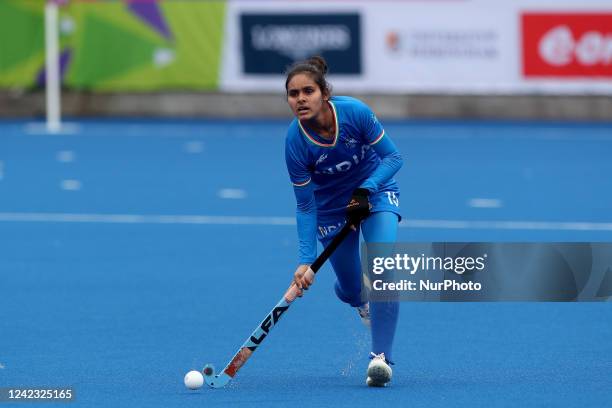 Of India during the Women's Hockey Pool A match between Ghama and India on Day One of the Commonwealth Games at the University of Birmingham Hockey...