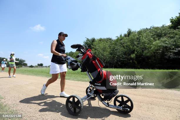 Kristen Gillman walks to the second tee during the first round of the Energy Producers, Inc. Texas Women's Open on June 02, 2020 in The Colony, Texas.