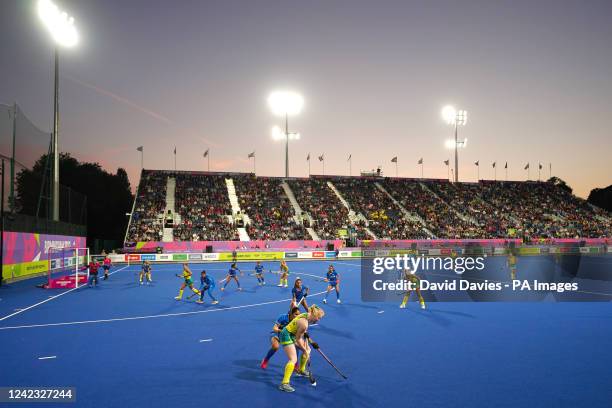 General view of Australia v India in Women's Hockey Semi-Final at the University of Birmingham Hockey and Squash Centre on day eight of the 2022...