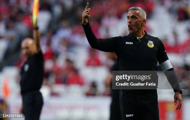 Armando Evangelista of FC Arouca in action during the Liga Portugal Bwin match between SL Benfica and FC Arouca at Estadio da Luz on August 5, 2022...