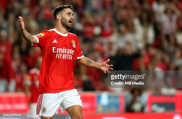 Rafa of SL Benfica celebrates after scoring his Goal ,during the Liga Portugal Bwin match between SL Benfica and FC Arouca at Estadio do Sport Lisboa...