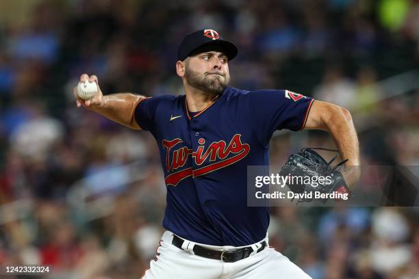 Michael Fulmer of the Minnesota Twins delivers a pitch against the Toronto Blue Jays in the tenth inning of the game at Target Field on August 5,...