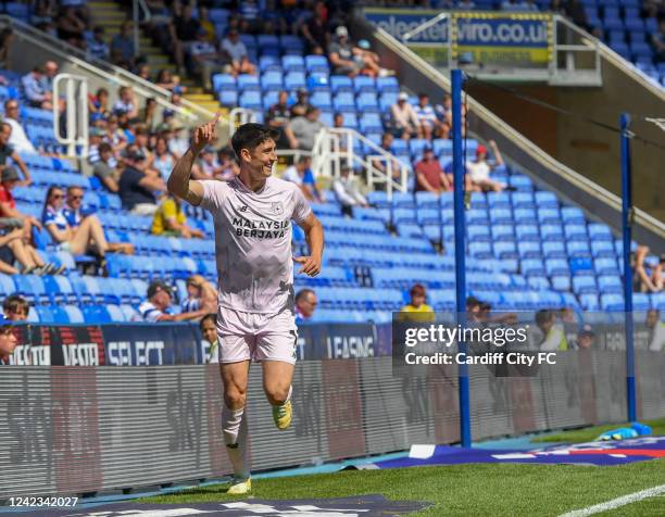 Callum O'Dowda of Cardiff City FC celebrating his goal against Reading during the Sky Bet Championship between Cardiff City and Reading FC at Select...