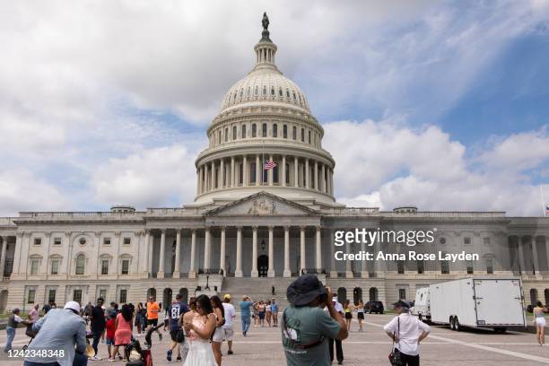 The United States Capitol is seen on Capitol Hill on August 6, 2022 in Washington, DC. The U.S. Senate plans to work through the weekend to vote on...