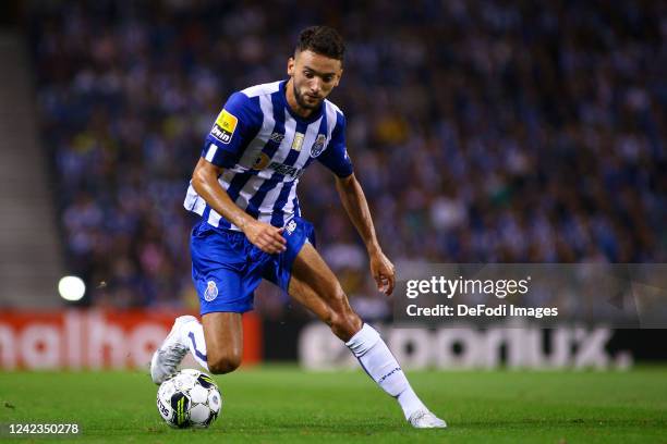 Joao Mario of FC Porto controls the ball during the Liga Portugal Bwin match between FC Porto and CS Maritimo at Estadio do Dragao on August 6, 2022...