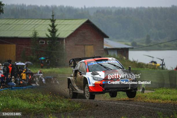 Esapekka Lappi of Finland and Janne Ferm of Finland are competing with their Toyota Gazoo Racing WRT Toyota GR Yaris Rally1 Hybrid during Day Three...