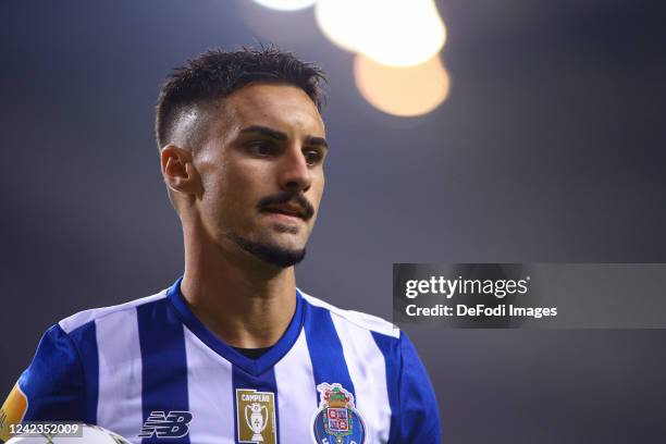 Stephen Eustaquio of FC Porto looks on during the Liga Portugal Bwin match between FC Porto and CS Maritimo at Estadio do Dragao on August 6, 2022 in...