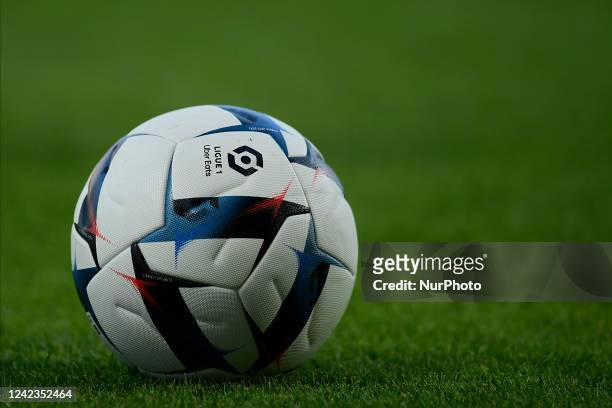 New Kipsta ball for season 22-23 during the Ligue 1 match between Clermont Foot and Paris Saint-Germain at Stade Gabriel Montpied on August 6, 2022...