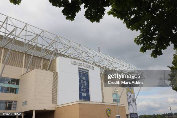 General view of Elland Road prior to the Premier League match between Leeds United and Wolverhampton Wanderers at Elland Road on August 6, 2022 in...