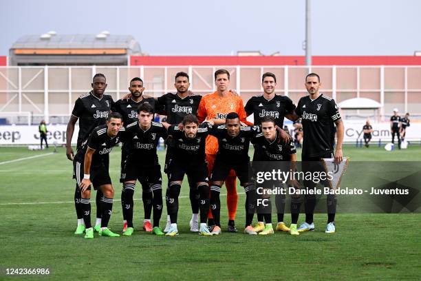 Juventus team photo during the pre season match between Juventus and Atletico Madrid at Juventus training center on August 6, 2022 in Turin, Italy.