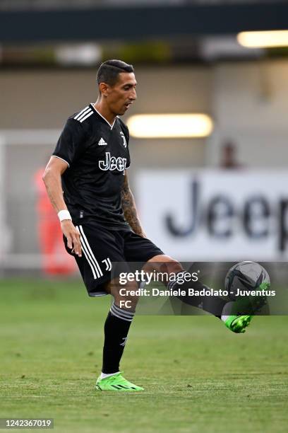 Angel Di Maria of Juventus during the pre season match between Juventus and Atletico Madrid at Juventus training center on August 6, 2022 in Turin,...