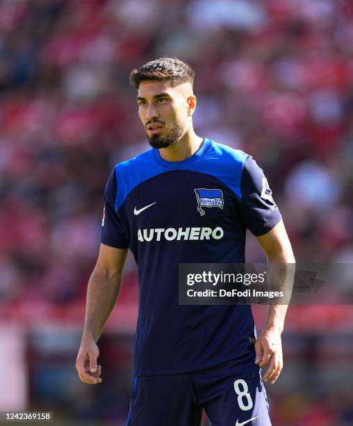 Suat Serdar of Hertha BSC looks on during the Bundesliga match between 1. FC Union Berlin and Hertha BSC at Stadion an der alten Försterei on August...