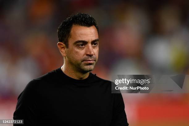 Xavi Hernandez head coach of Barcelona during the Joan Gamper Trophy, friendly presentation match between FC Barcelona and Pumas UNAM at Spotify Camp...