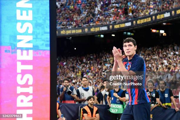 Andreas Christensen of Barcelona during the Joan Gamper Trophy, friendly presentation match between FC Barcelona and Pumas UNAM at Spotify Camp Nou...