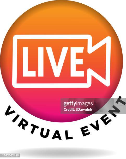 live icon with color gradient - virtual concert stock illustrations