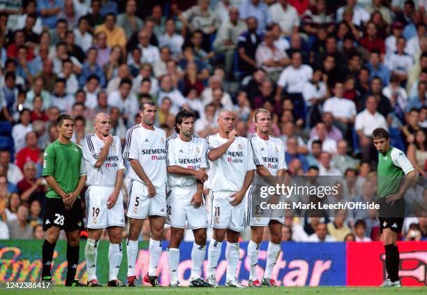 30th August 2003 - Real Madrid v Real Betis - La Liga - Esteban Cambiasso, Zinedine Zidane, Luis Figo, Ronaldo Nazzaro and David Beckham of Real...