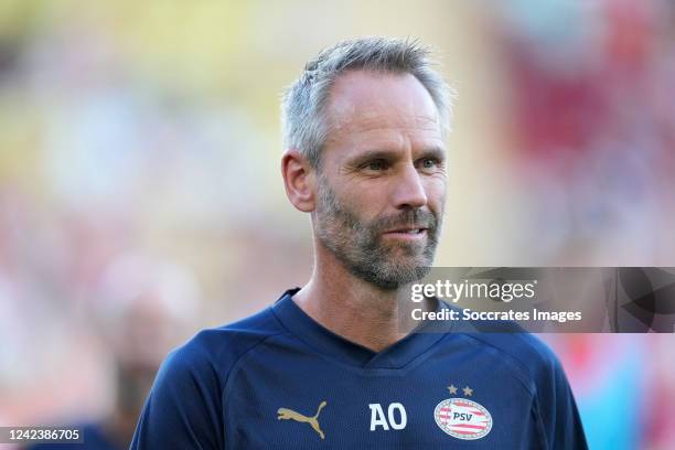 Andre Ooijer of PSV during the UEFA Champions League match between AS Monaco v PSV at the Stade Louis II on August 2, 2022 in Monaco Monaco