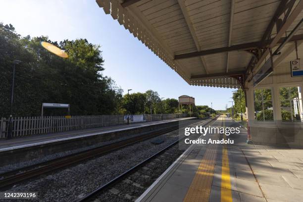 View of a railway station as railway workers announce nationwide strike August 13 over job losses, disagreements over working conditions and pensions...