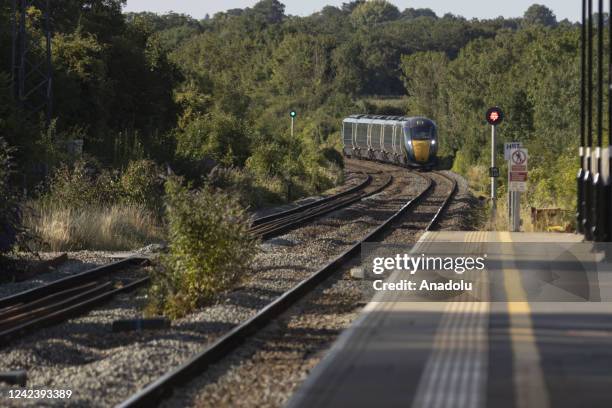 View of a railway station as railway workers announce nationwide strike August 13 over job losses, disagreements over working conditions and pensions...