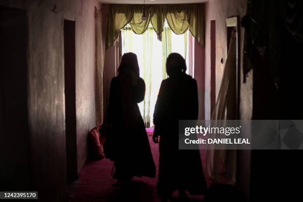 This picture taken on July 25, 2022 shows girls in a secret school at an undisclosed location in Afghanistan. Hundreds of thousands of girls and...