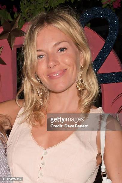 Sienna Miller attends Deliciously Sorted's Star-Studded 20th anniversary party on August 8, 2022 in Ibiza, Spain.