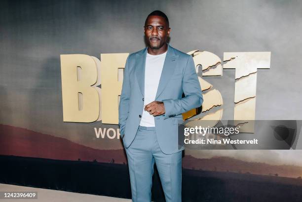 Idris Elba at the world premiere of "Beast" held at The Museum of Modern Art on August 8, 2022 in New York, New York.