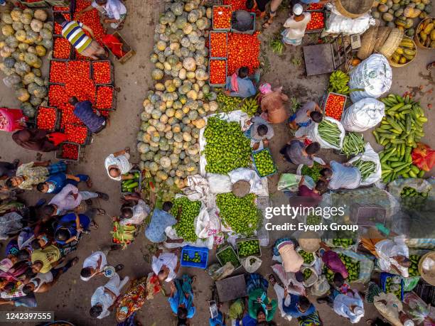 Hundreds of buyers pack into a small market town to purchase fresh vegetables. It's one of the biggest wholesale vegetable markets in the southern...