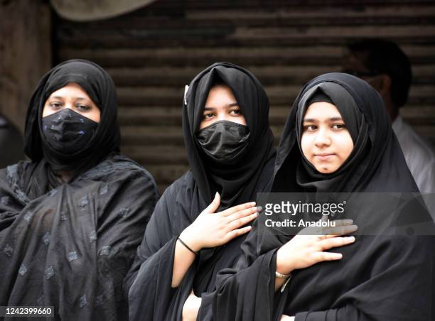 Indian Shiite Muslim gather to participate in a mourning procession marking the day of Ashura during the Islamic month of Muharram in New Delhi India...