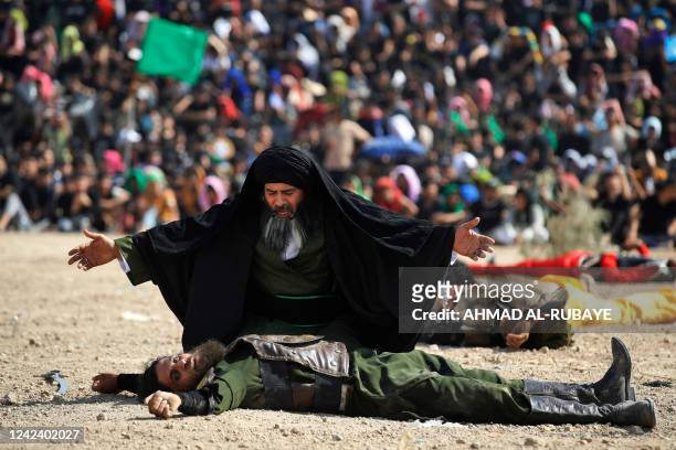 Shiite Muslims re-enact the Battle of Karbala as they mark the peak of Ashura, a 10-day period commemorating the seventh century killing of Prophet...