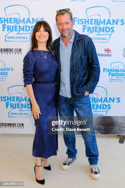 Imelda May and James Purefoy attend the UK Premiere of "Fisherman's Friends: One And All" at on August 9, 2022 in Newquay, England.