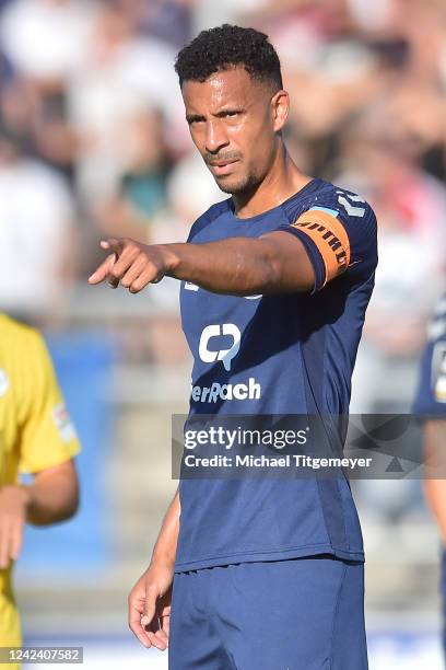 Marcel Appiah of Oldenburg during the 3. Liga match between VfB Oldenburg and SV 07 Elversberg at Marschweg-Stadion on August 9, 2022 in Oldenburg,...