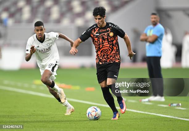 João Carlos Teixeira of Umm Salal on the ball during the QNB Stars League match between Umm Salal and Al Sadd at Khalifa International Stadium in...