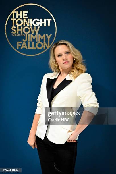 Episode 1696 -- Pictured: Actress Kate McKinnon poses backstage on Tuesday, August 9, 2022 --