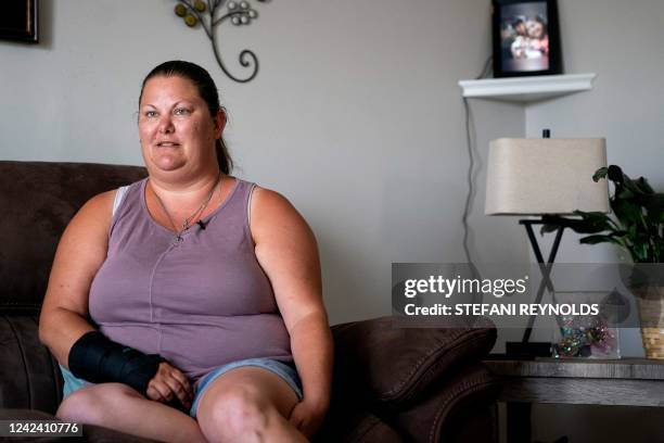 Shannon Doyle, mother of Makayla Cox, speaks during an interview at her home in Virginia Beach, Virginia, on June 22, 2022. - Makayla Cox, a high...