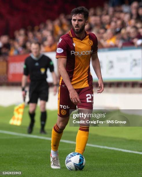 Sean Goss in action for Motherwell during a cinch Premiership match between Motherwell and St. Johnstone at Fir Park, on August 06 in Motherwell,...