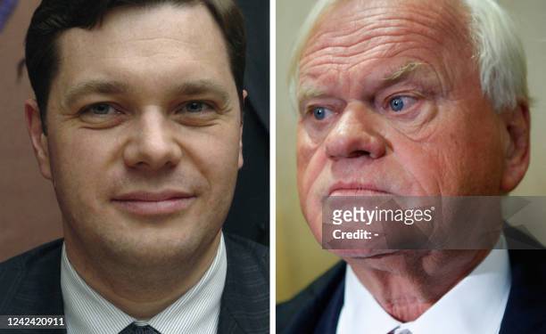 The combo of file pictures shows Russian billionaire Alexei Mordashov and Norwegian investor John Fredriksen . Mordashov has increased his stake in...