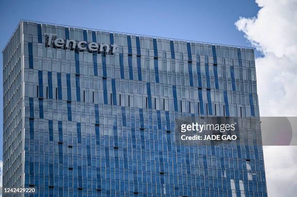 This photo taken on July 10, 2022 shows the Tencent headquarters in Shenzhen in China's southern Guangdong province.