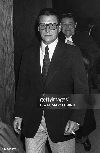 Photo prise le 04 octobre 1979 au tribunal correctionnel de Pontoise, de Hubert Flahaut, directeur du Laboratoire Givaudan filiale de la...